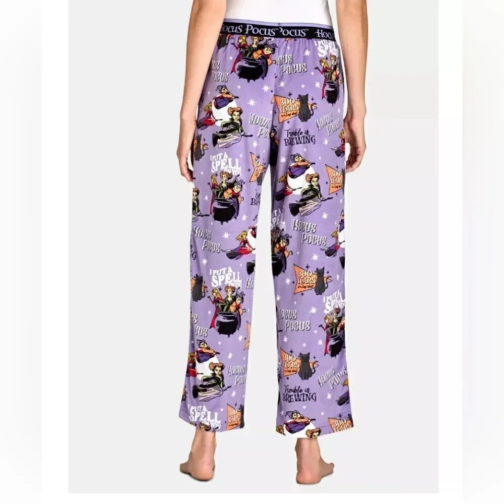 Disney Hocus Pocus Womens Halloween Sleep Pant With Pockets Purple, 2XL, 3XL